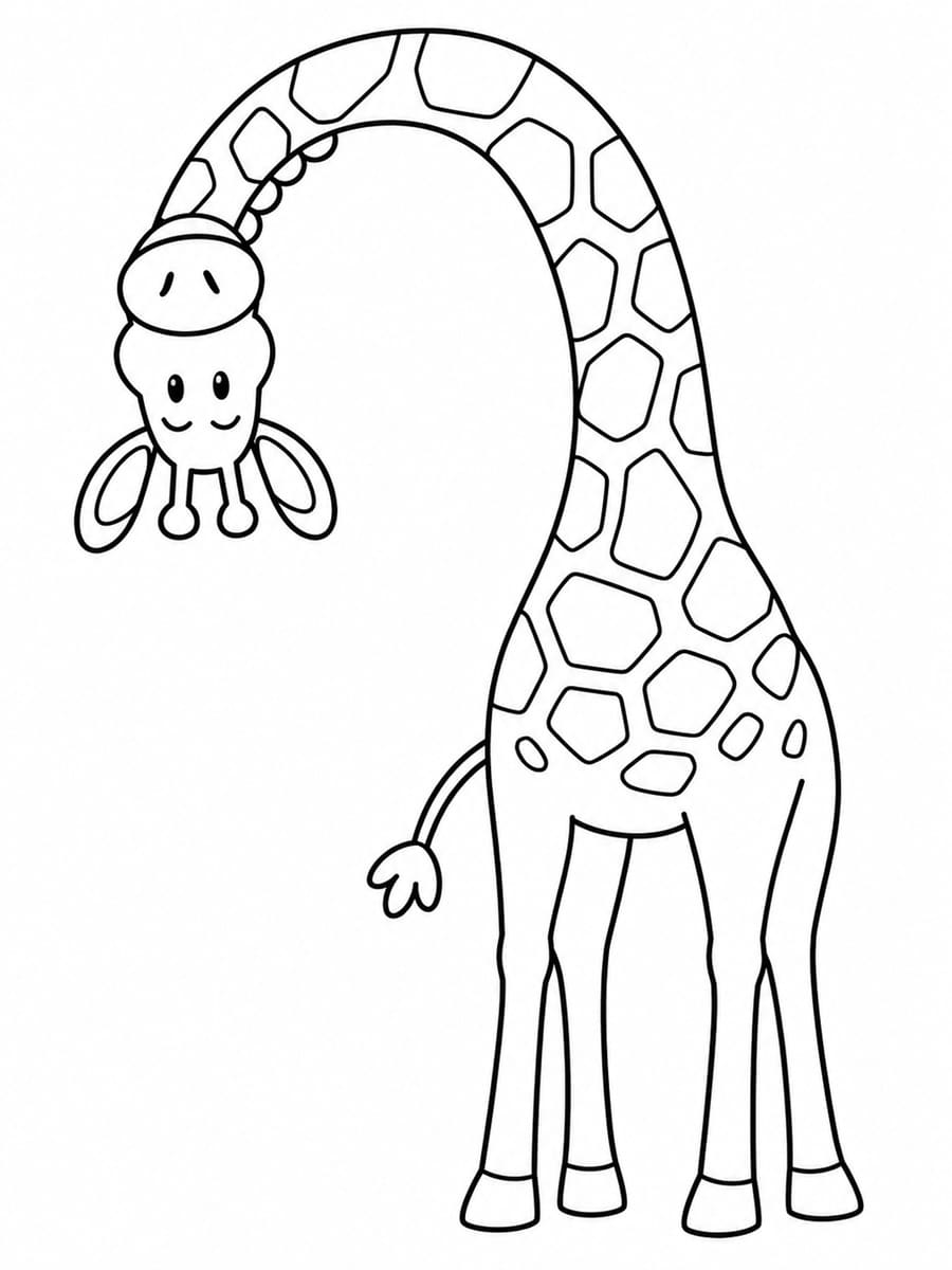 Coloriage girafe rigolote