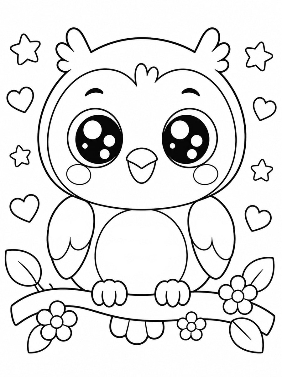 Coloriage hibou mignon