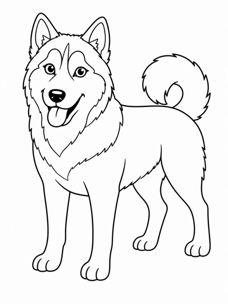 Husky Coloriage husky