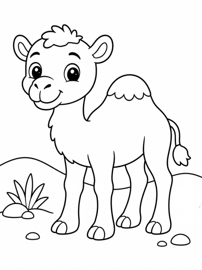 Jeune dromadaire Coloriage jeune dromadaire