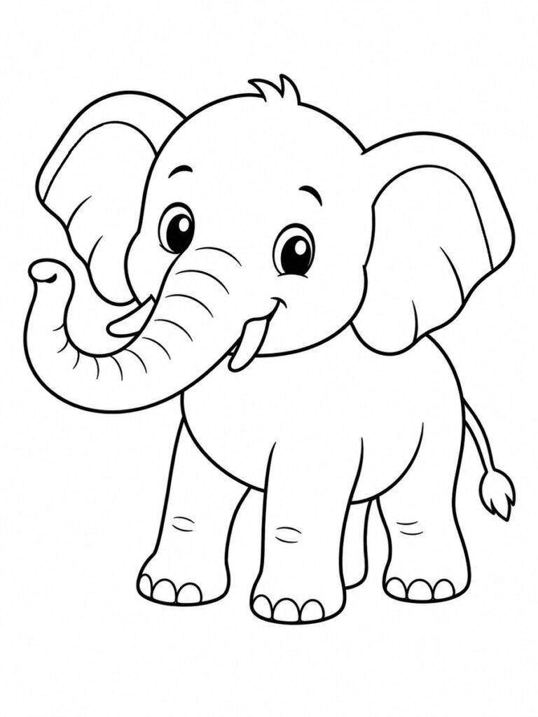 Coloriage jeune éléphant