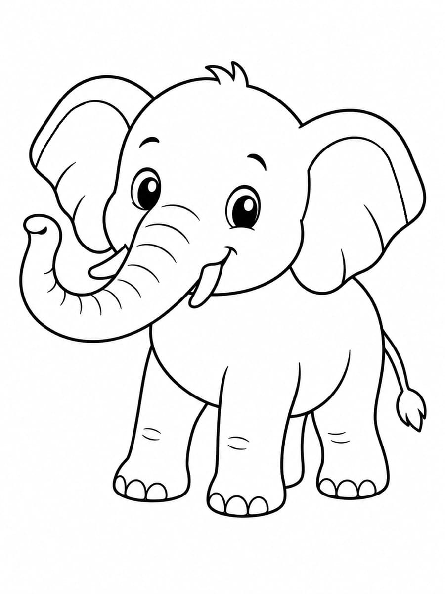 Coloriage jeune éléphant