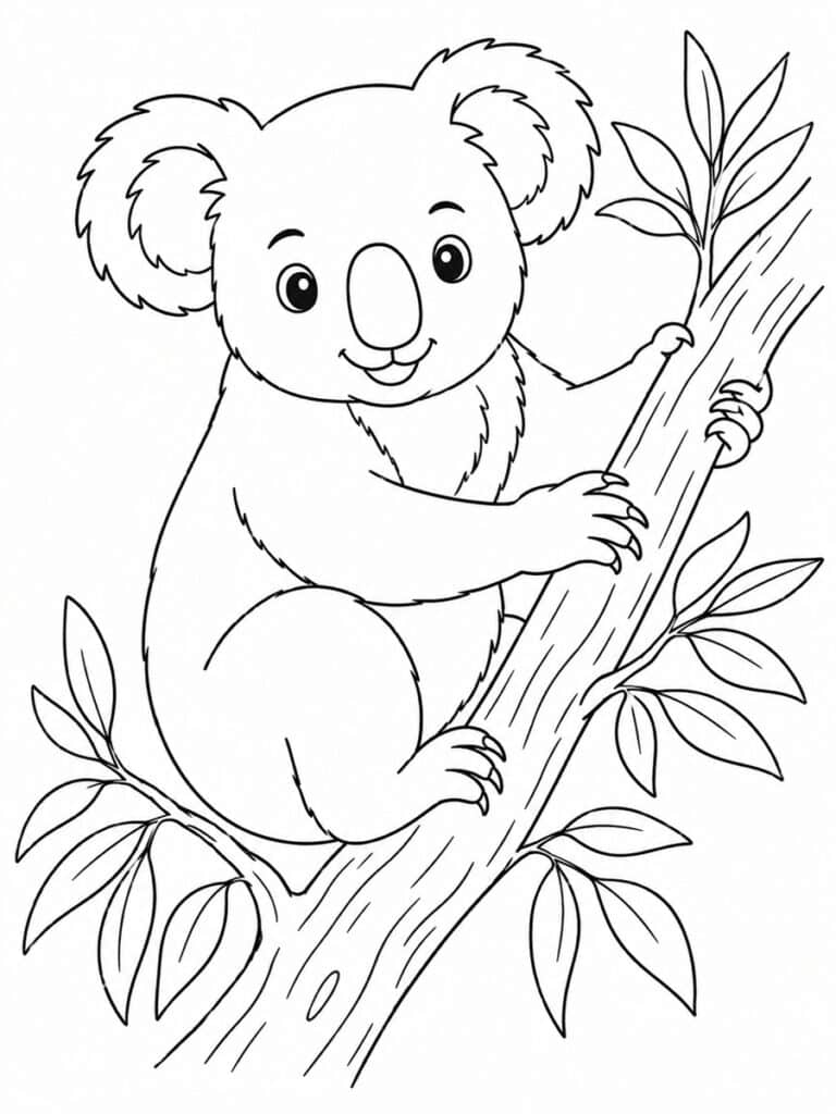 Coloriage koala adulte