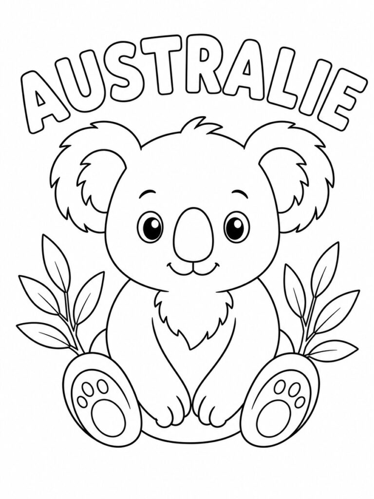 Coloriage koala Australie