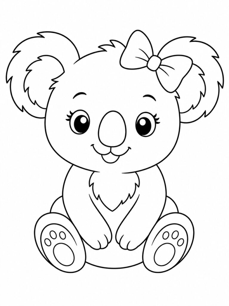 Koala fille Coloriage koala fille