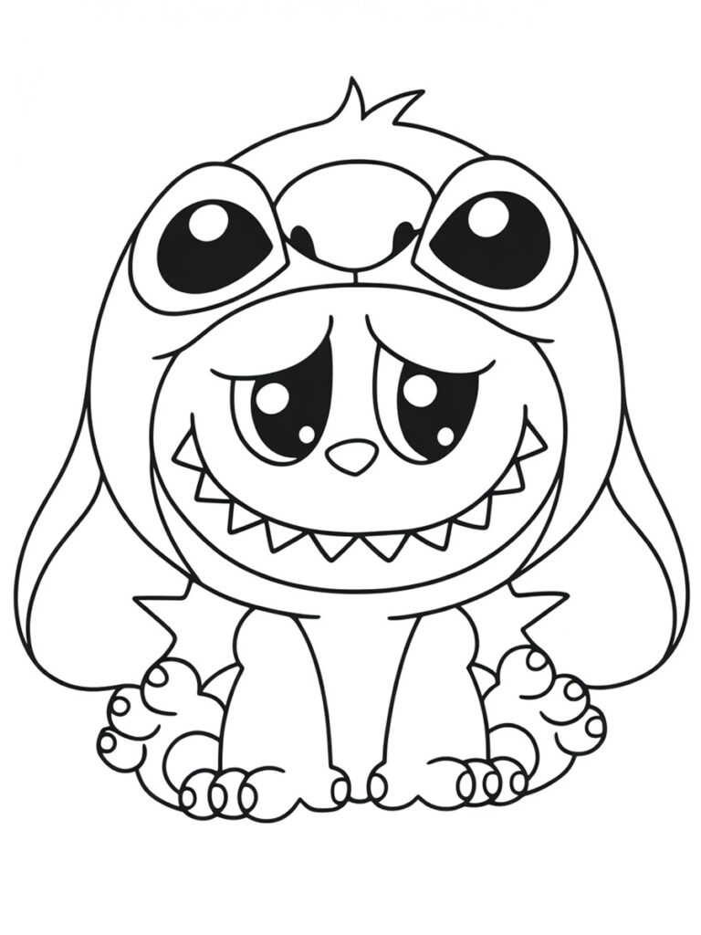 Labubu Stitch Coloriage Labubu Stitch