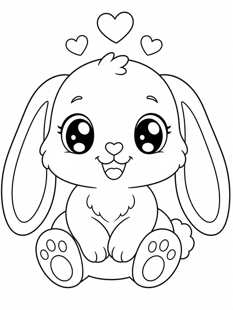 Coloriage lapin bélier