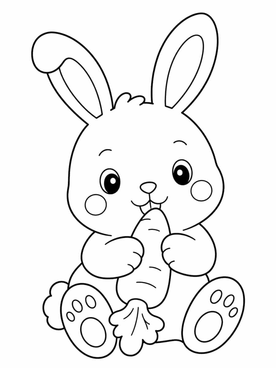 Coloriage lapin carotte