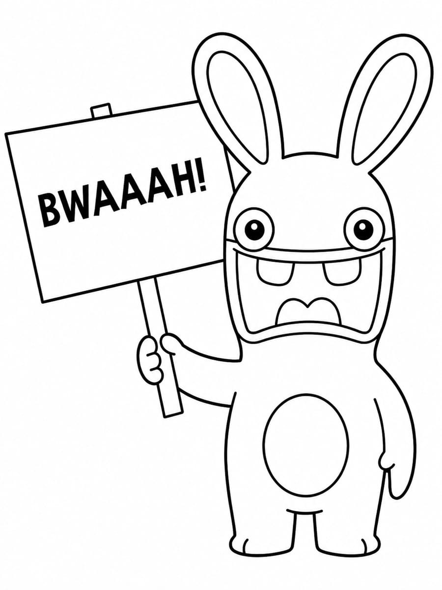 Coloriage lapin crétin