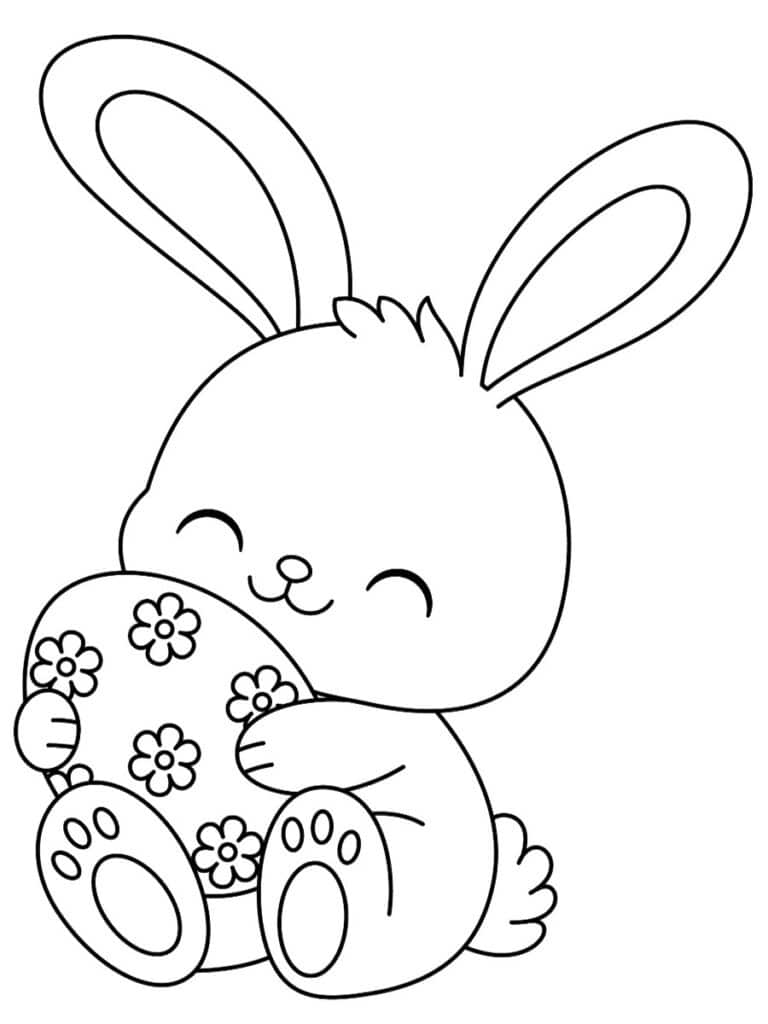 Coloriage lapin de Pâques