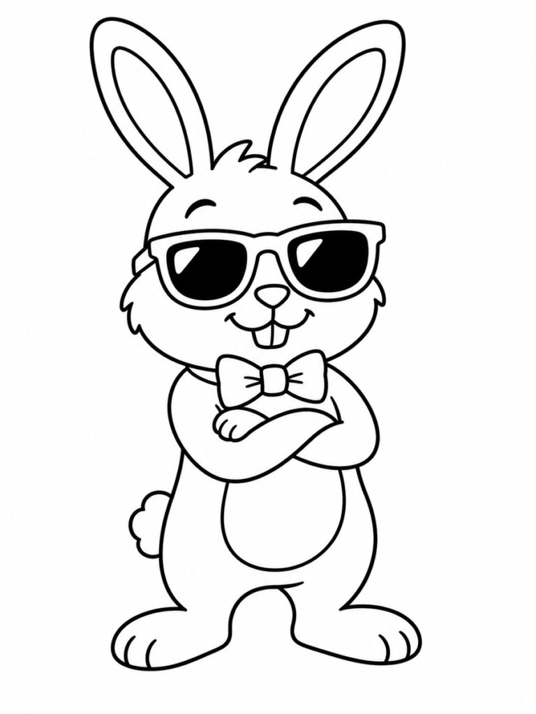 Coloriage lapin garçon