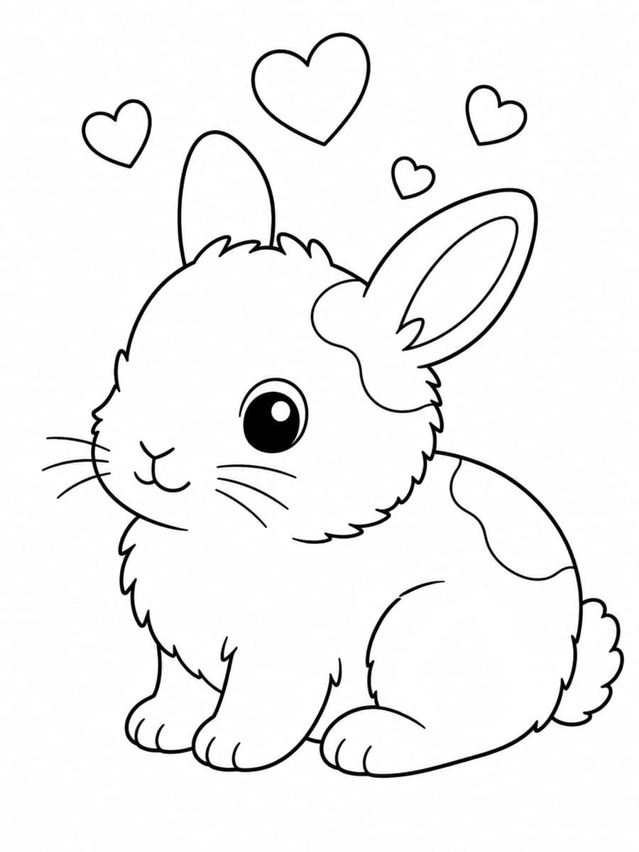 Coloriage lapin nain