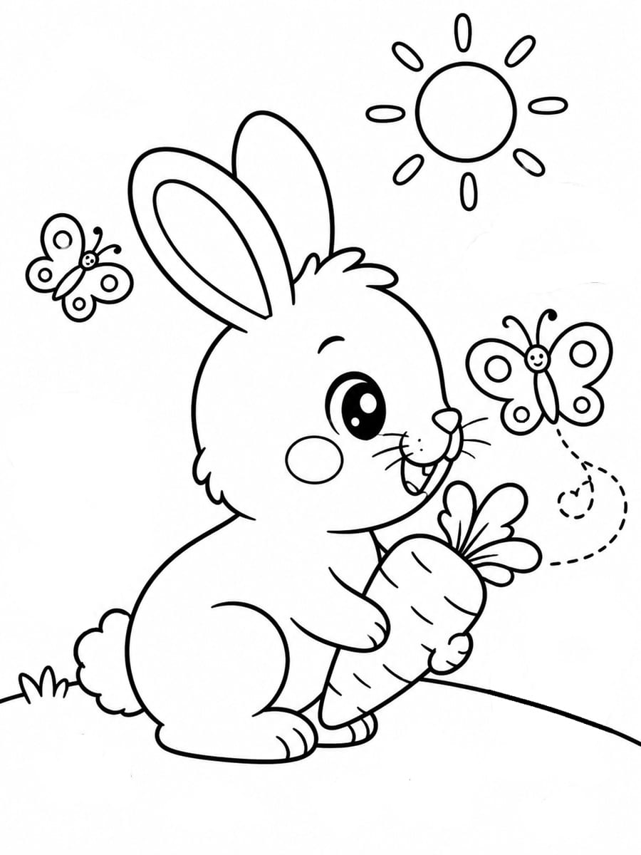 Coloriage lapin de profil