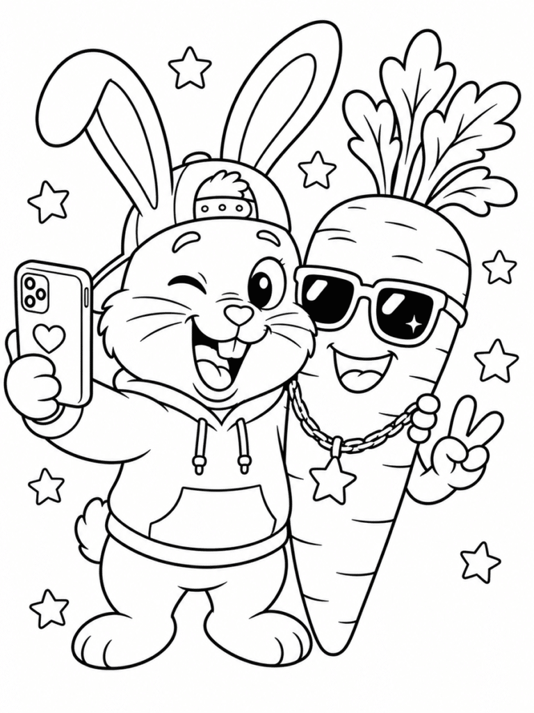 Coloriage lapin rigolo