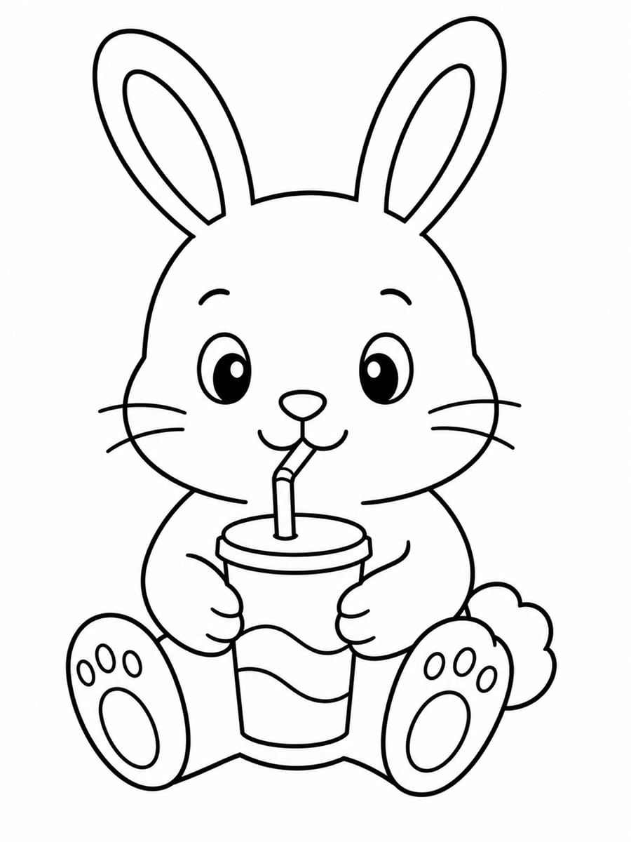 Coloriage lapin soda