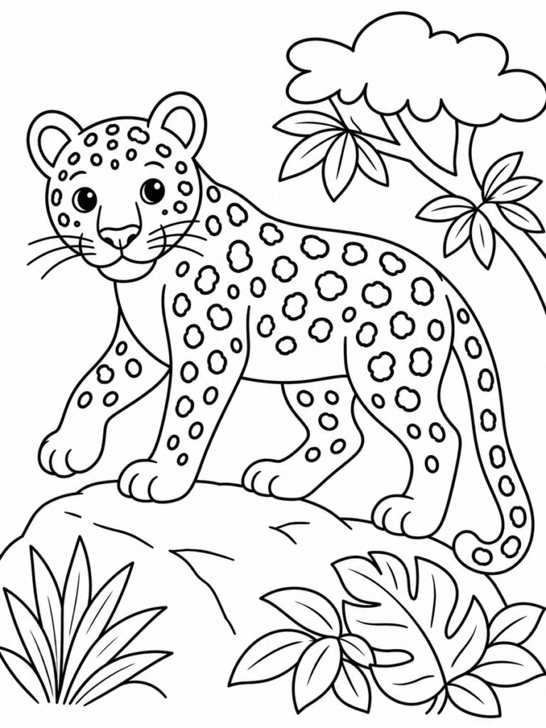 Coloriage léopard