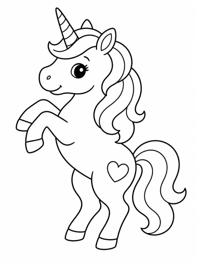 Licorne cabrée Coloriage licorne cabrée