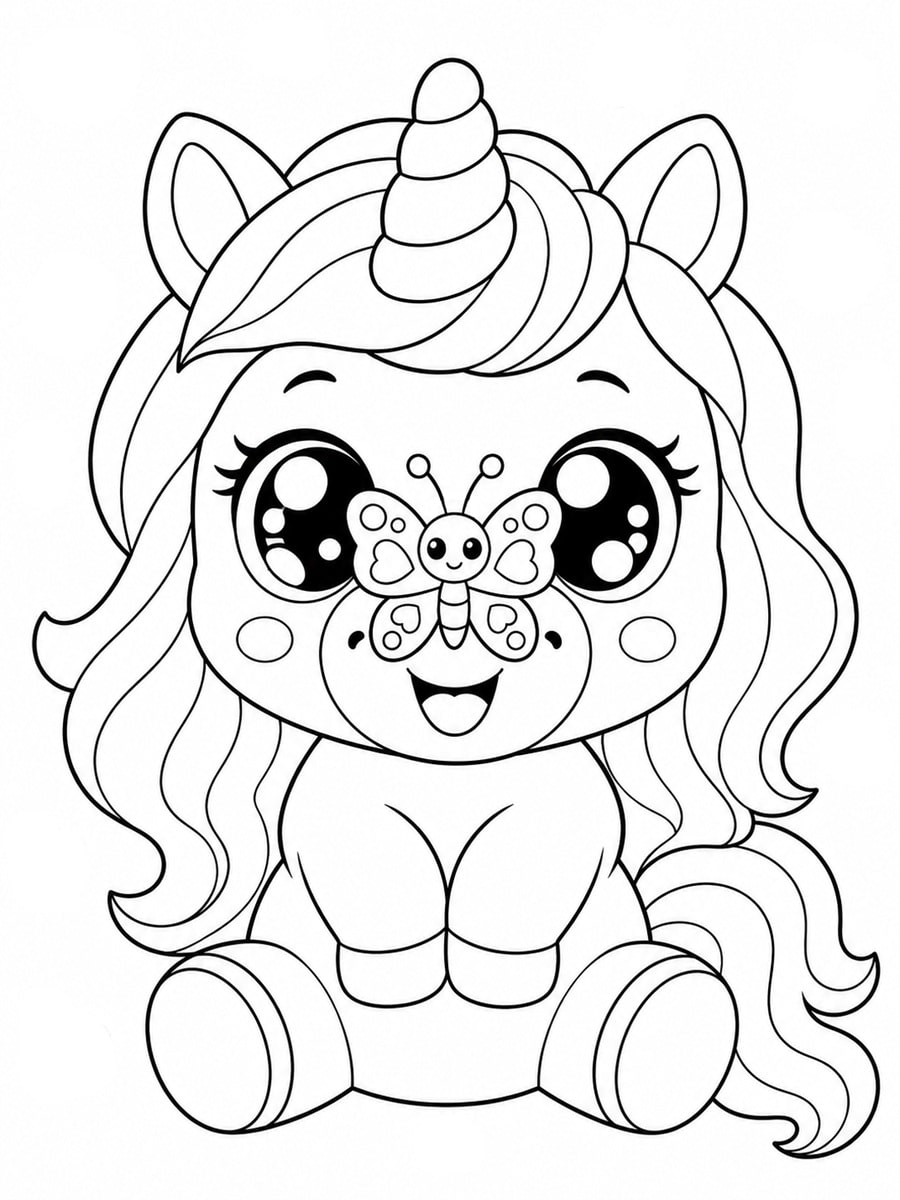 Coloriage licorne papillon