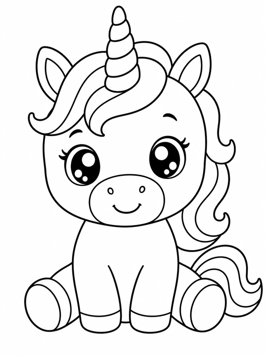 Coloriage licorne facile