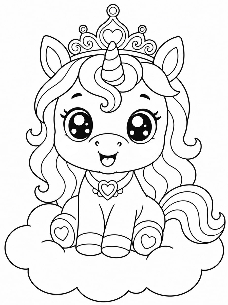 Coloriage licorne princesse