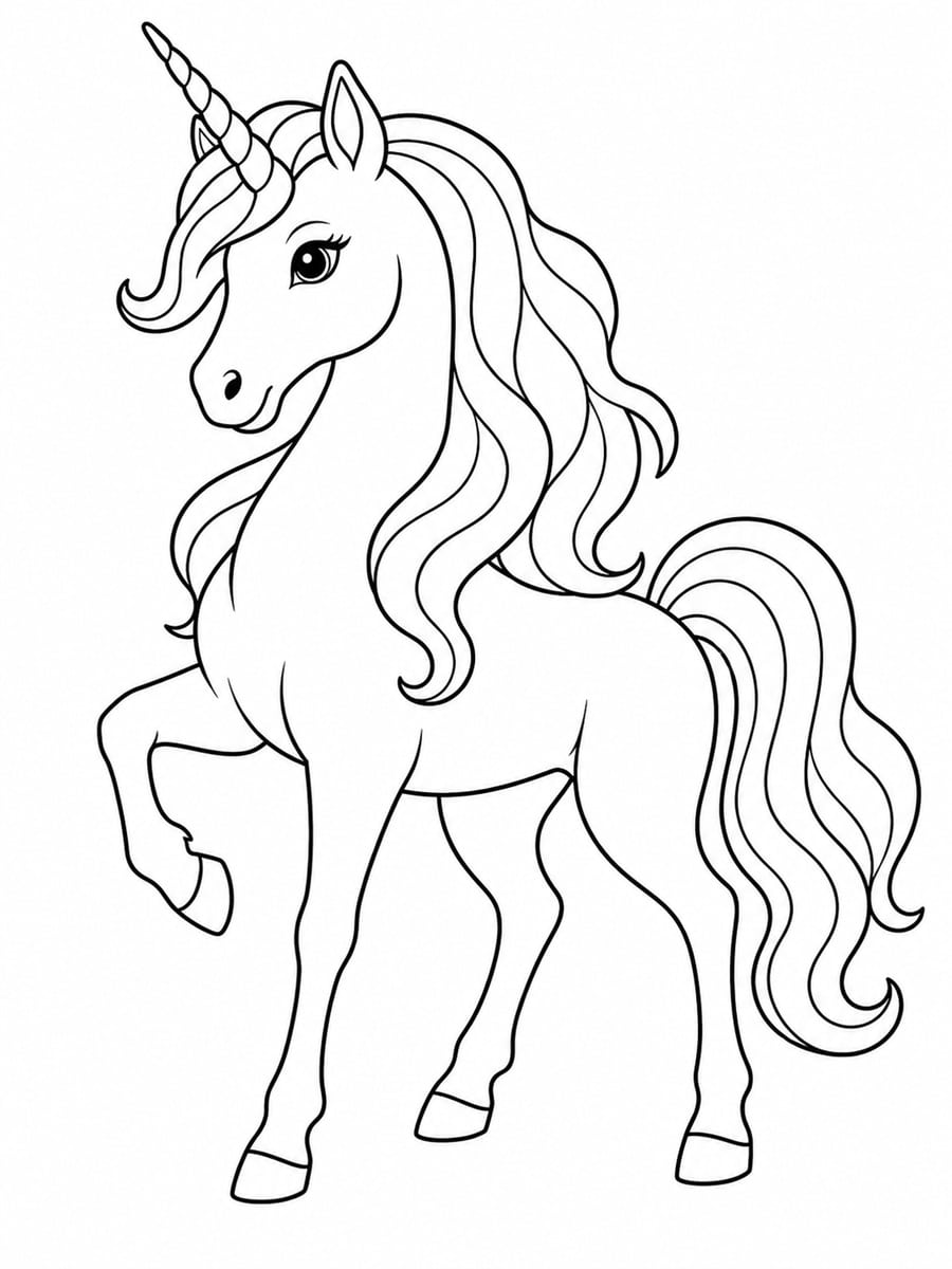 Coloriage licorne réaliste