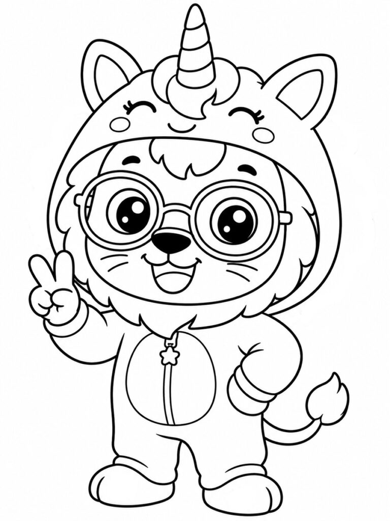 Lion rigolo Coloriage lion rigolo