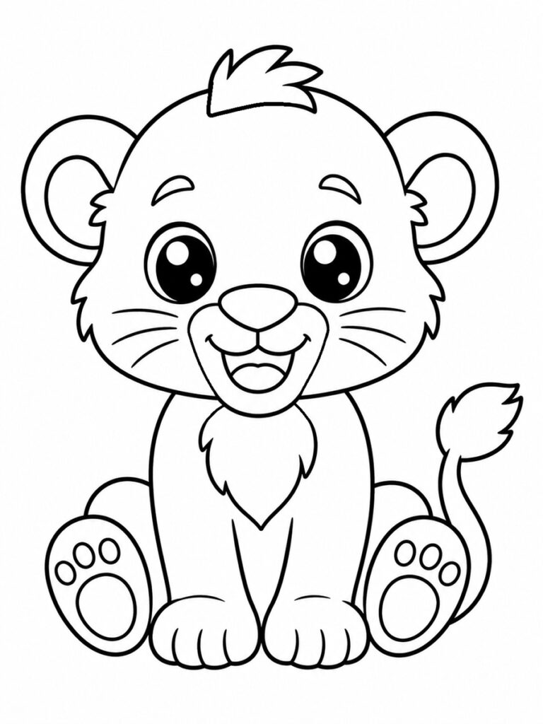 Coloriage lionceau