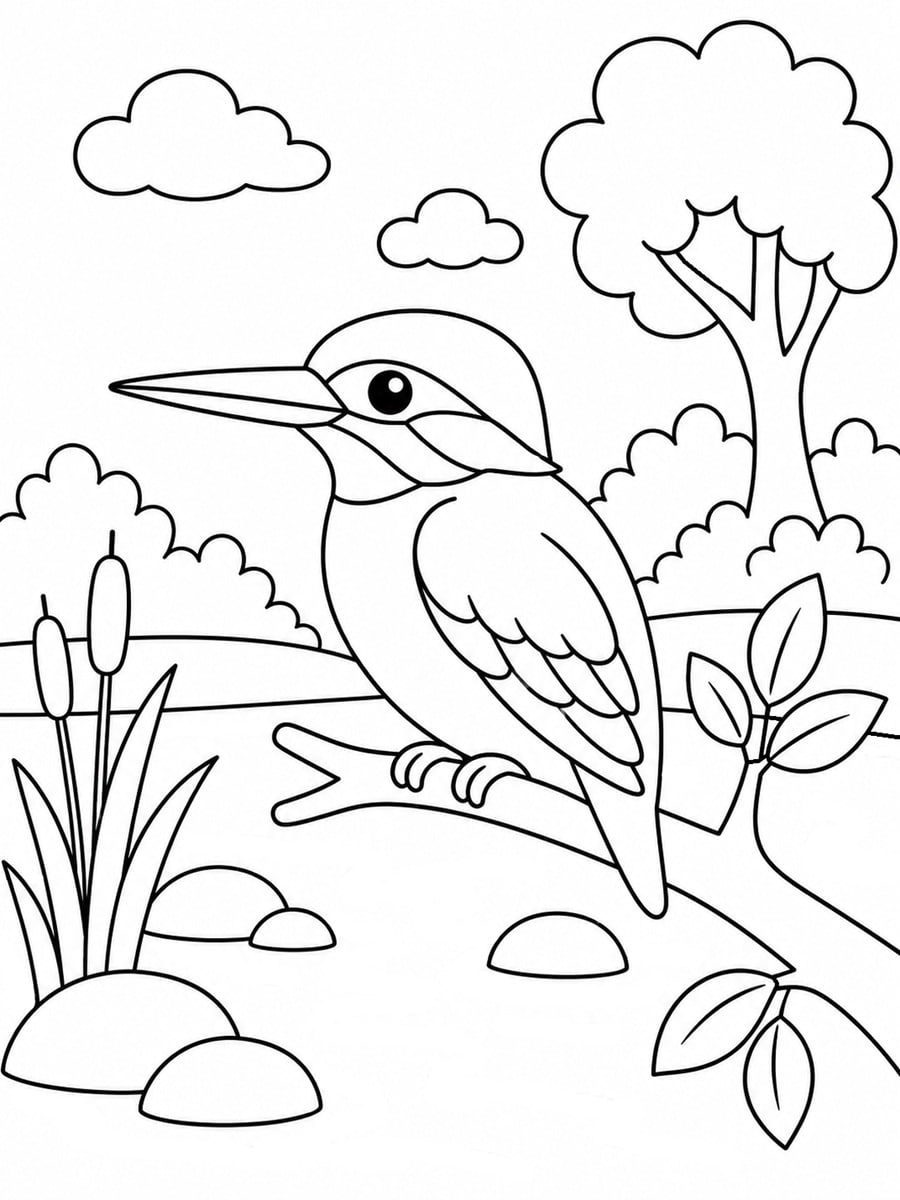 Coloriage martin-pêcheur