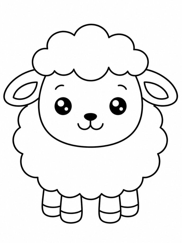 Mouton de face Coloriage mouton de face