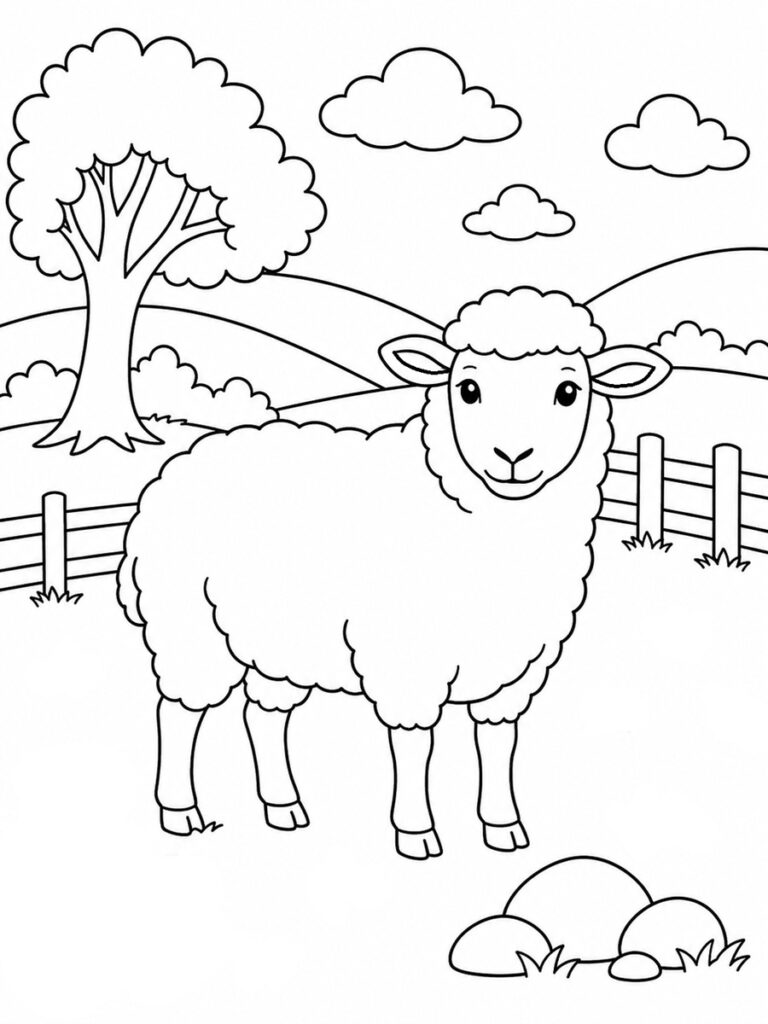 Mouton réaliste Coloriage mouton réaliste