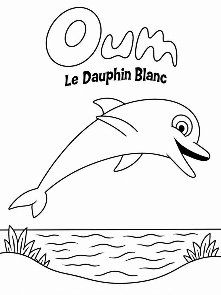Oum le dauphin blanc Coloriage Oum le dauphin blanc