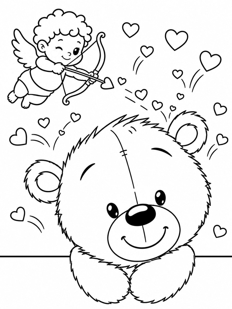 Coloriage ours amoureux