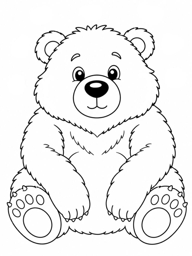 Coloriage ours assis