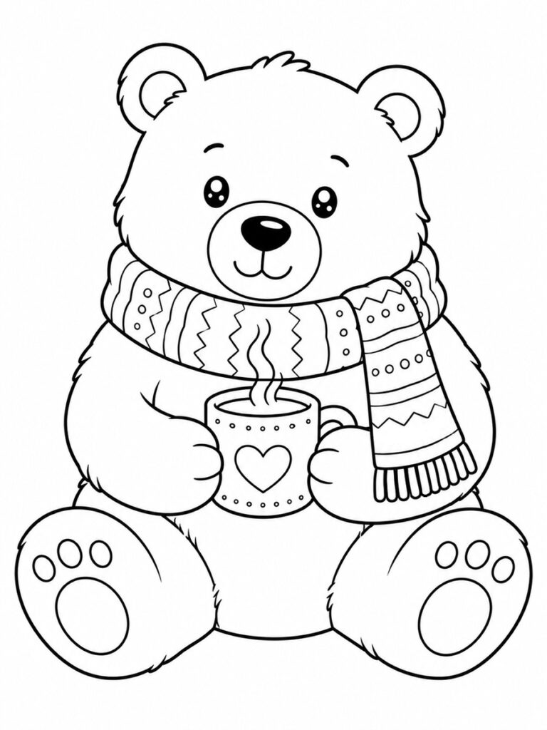 Coloriage ours hiver