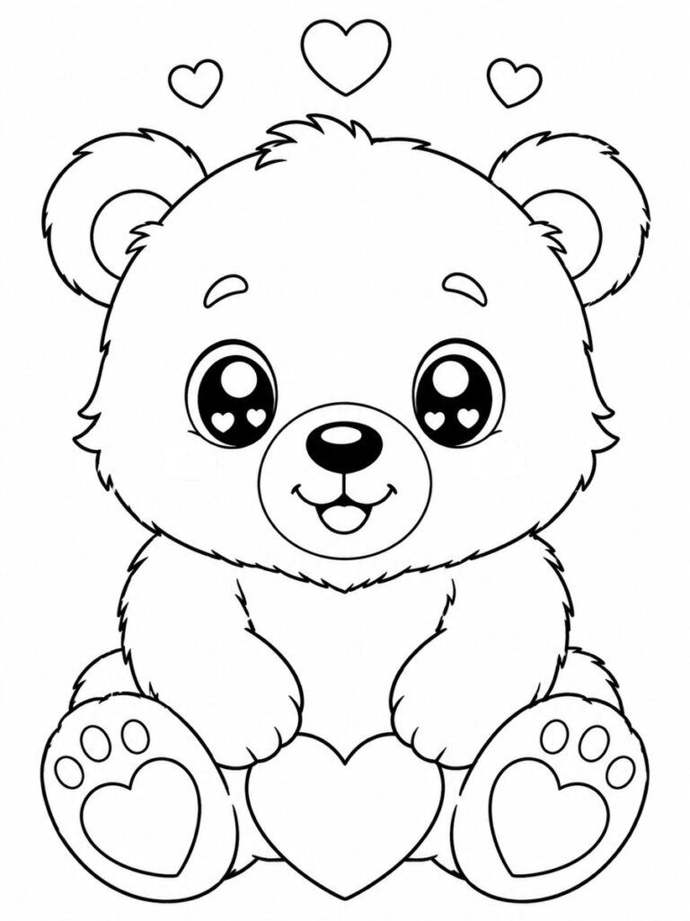 Ours kawaii Coloriage ours kawaii