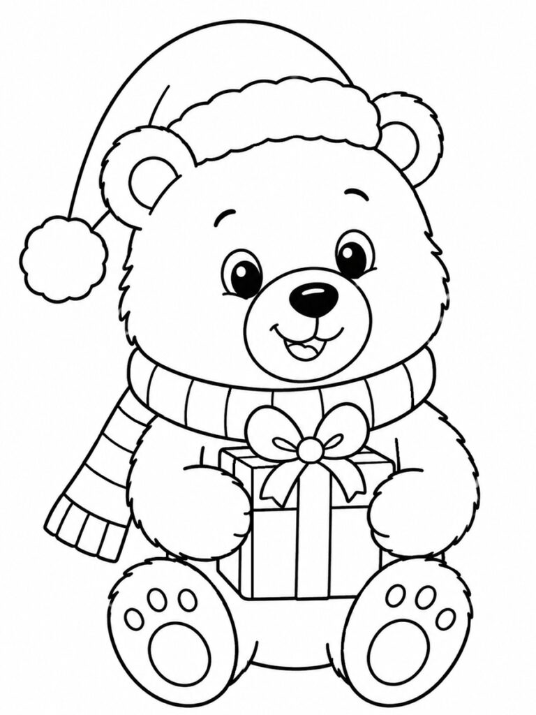 Ours de Noël Coloriage ours de Noël