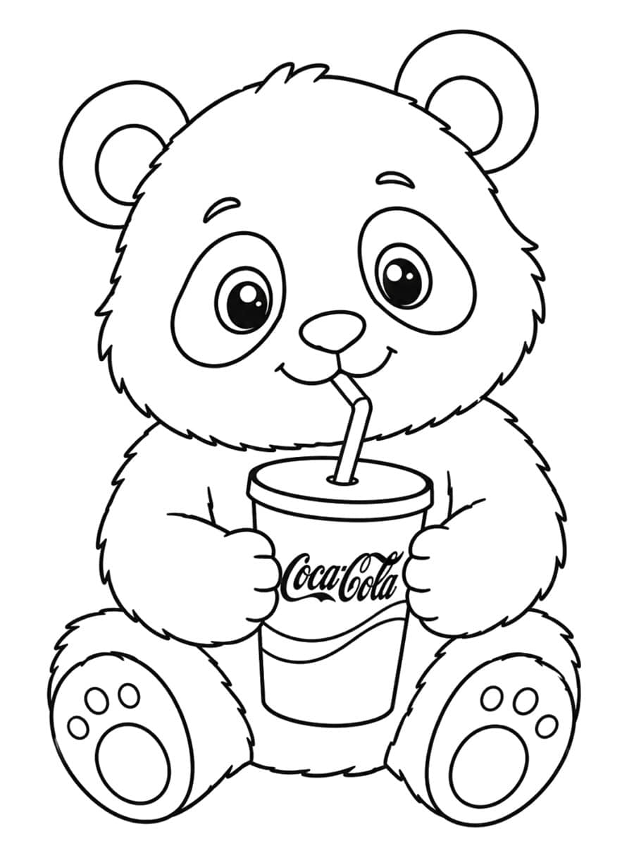 Coloriage panda Coca-Cola