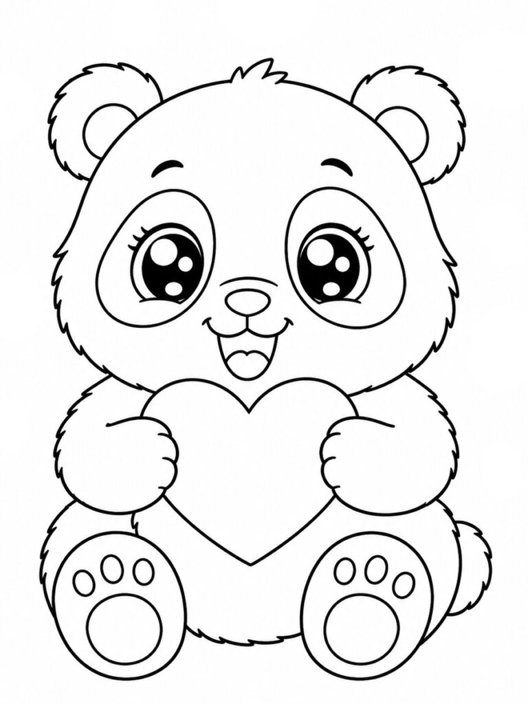 Coloriage panda cute