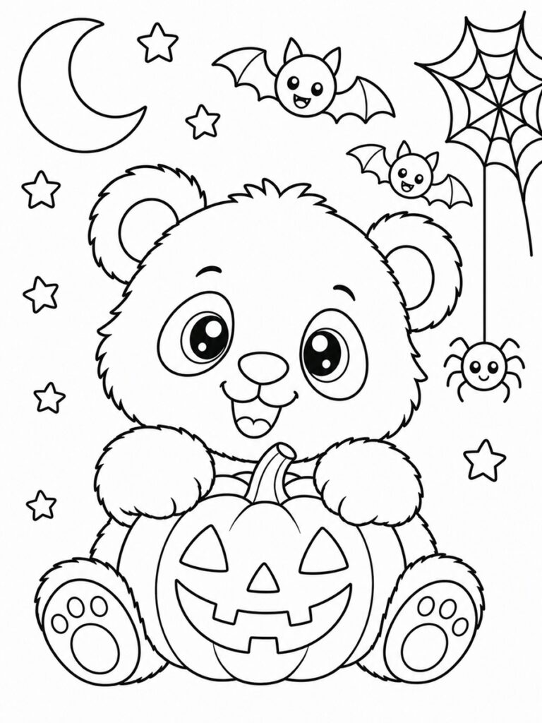 Coloriage panda Halloween