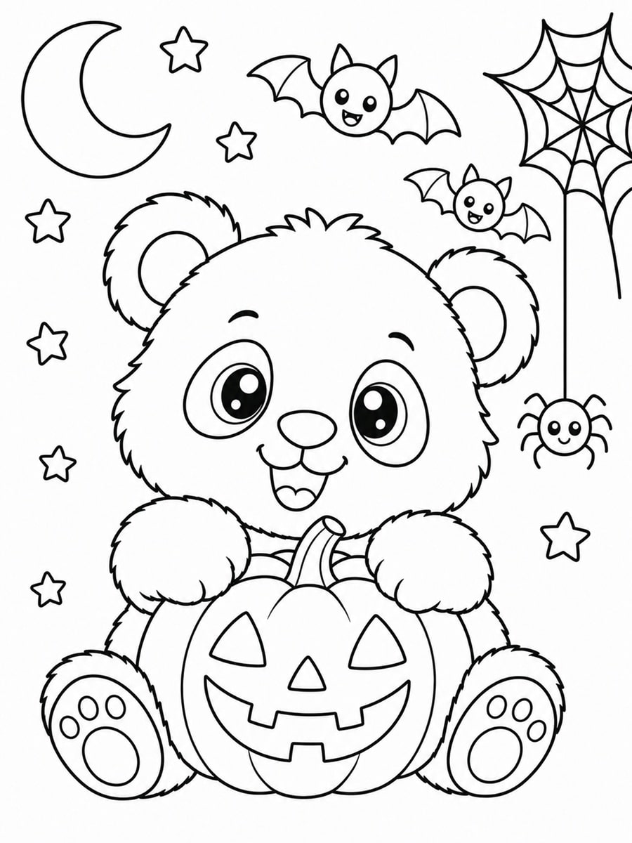 Coloriage panda Halloween