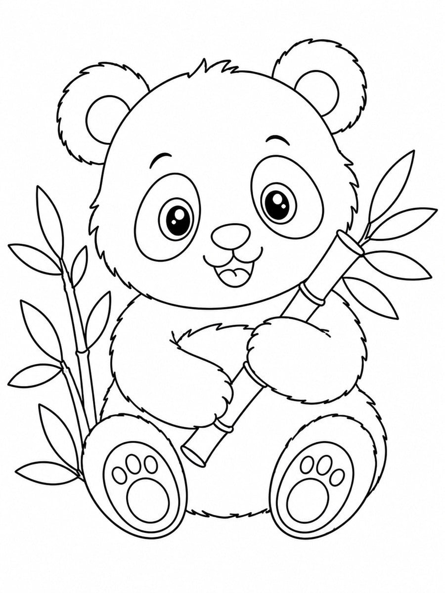 Coloriage panda mignon