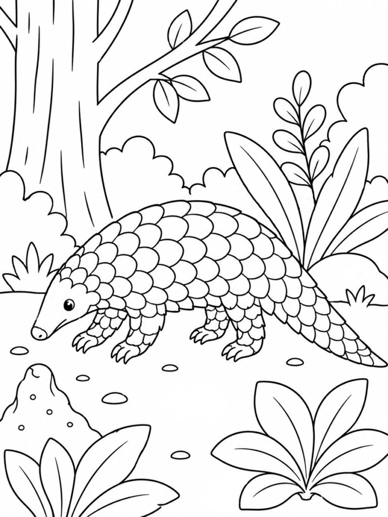 Coloriage pangolin