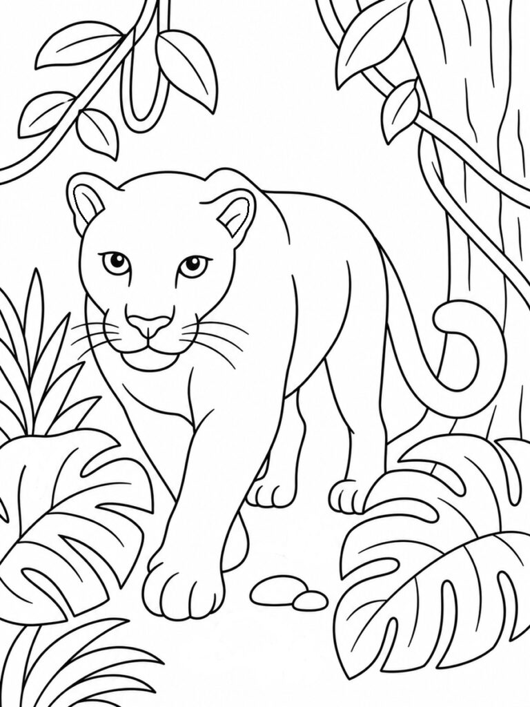 Coloriage panthère noire