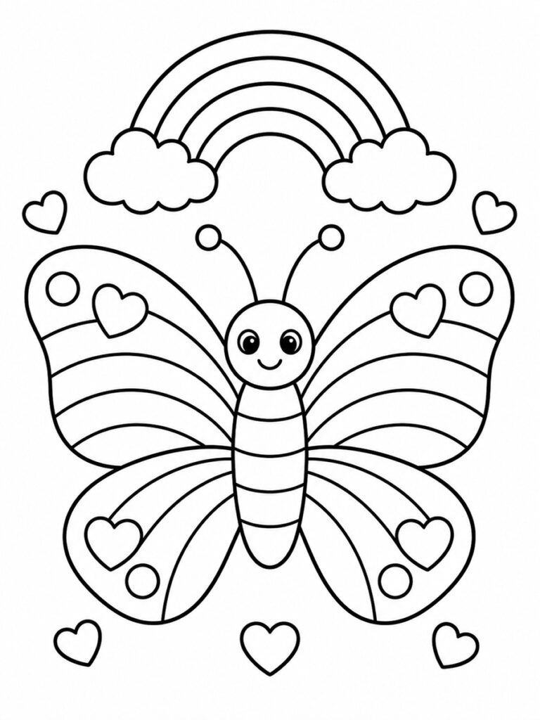 Papillon arc-en-ciel Coloriage papillon arc-en-ciel