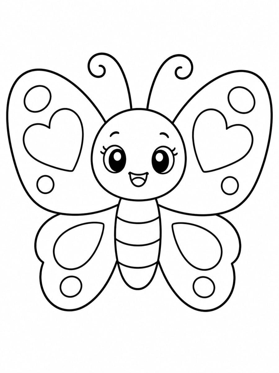 Coloriage papillon cute