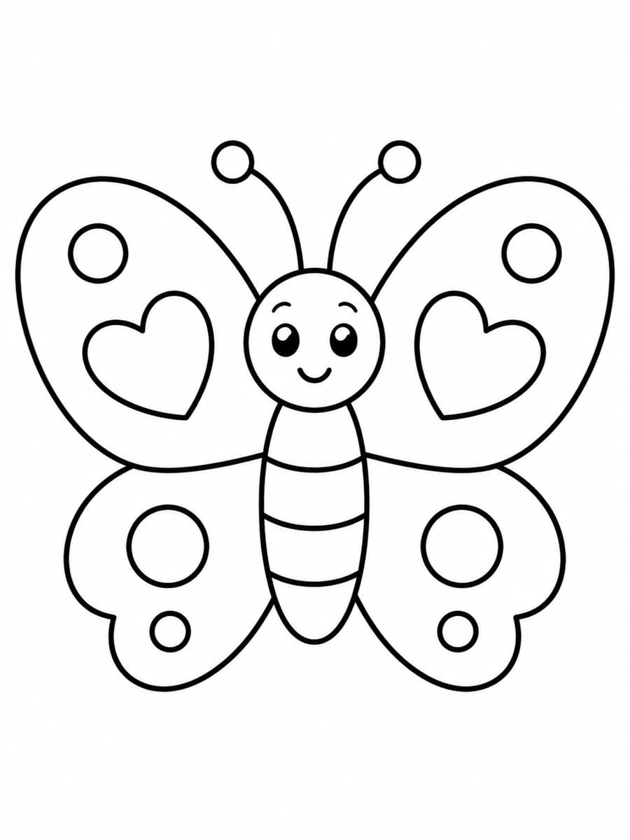Coloriage papillon facile