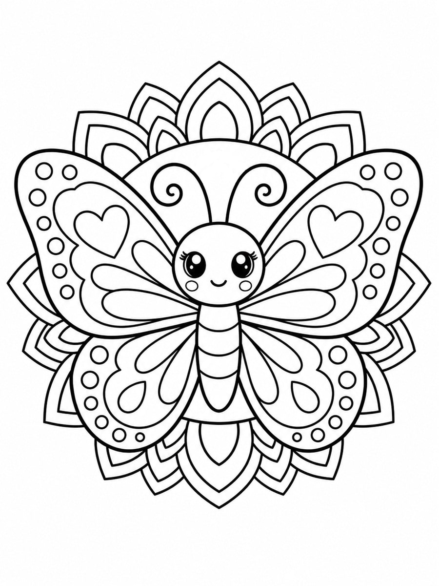 Coloriage papillon mandala