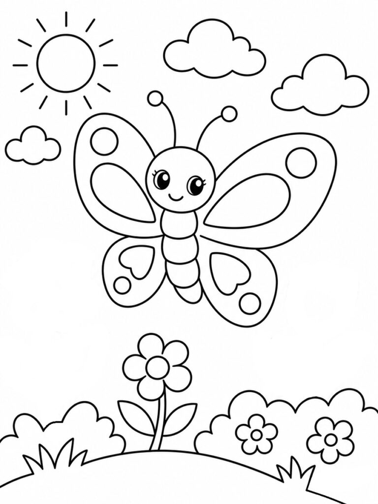 Coloriage papillon mignon