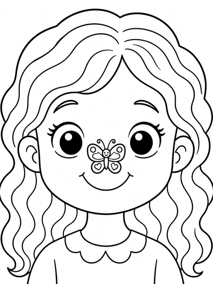 Coloriage papillon sur le nez