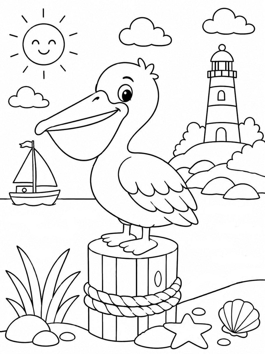 Coloriage pélican